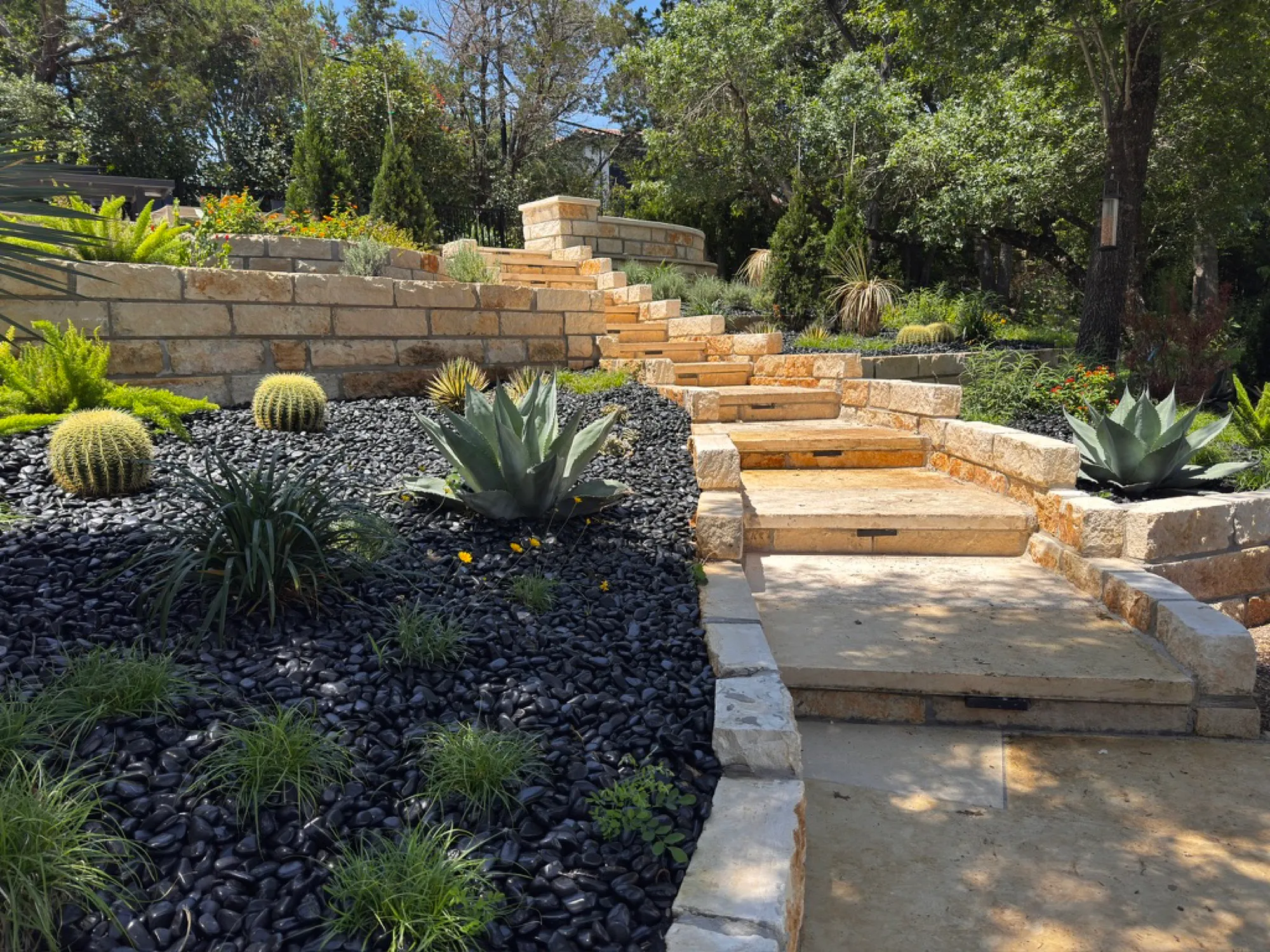 Stair Landing &amp; Seat Walls — West Lake Hills