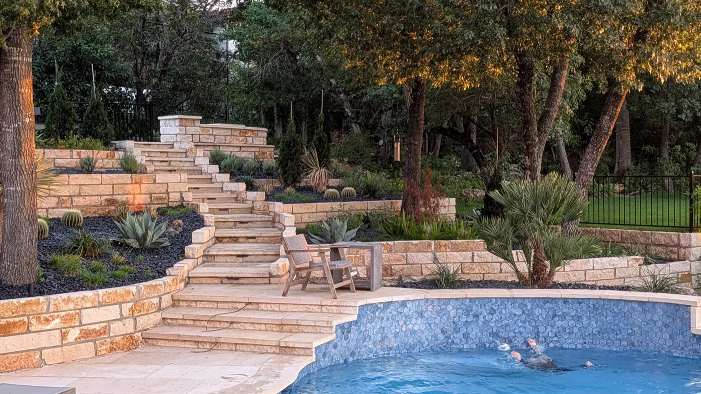 Limestone Slab Stairway — West Lake Hills