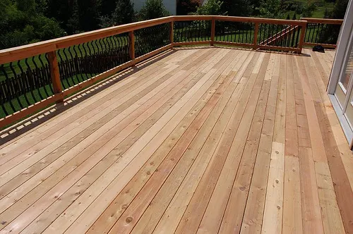 Cedar deck installation