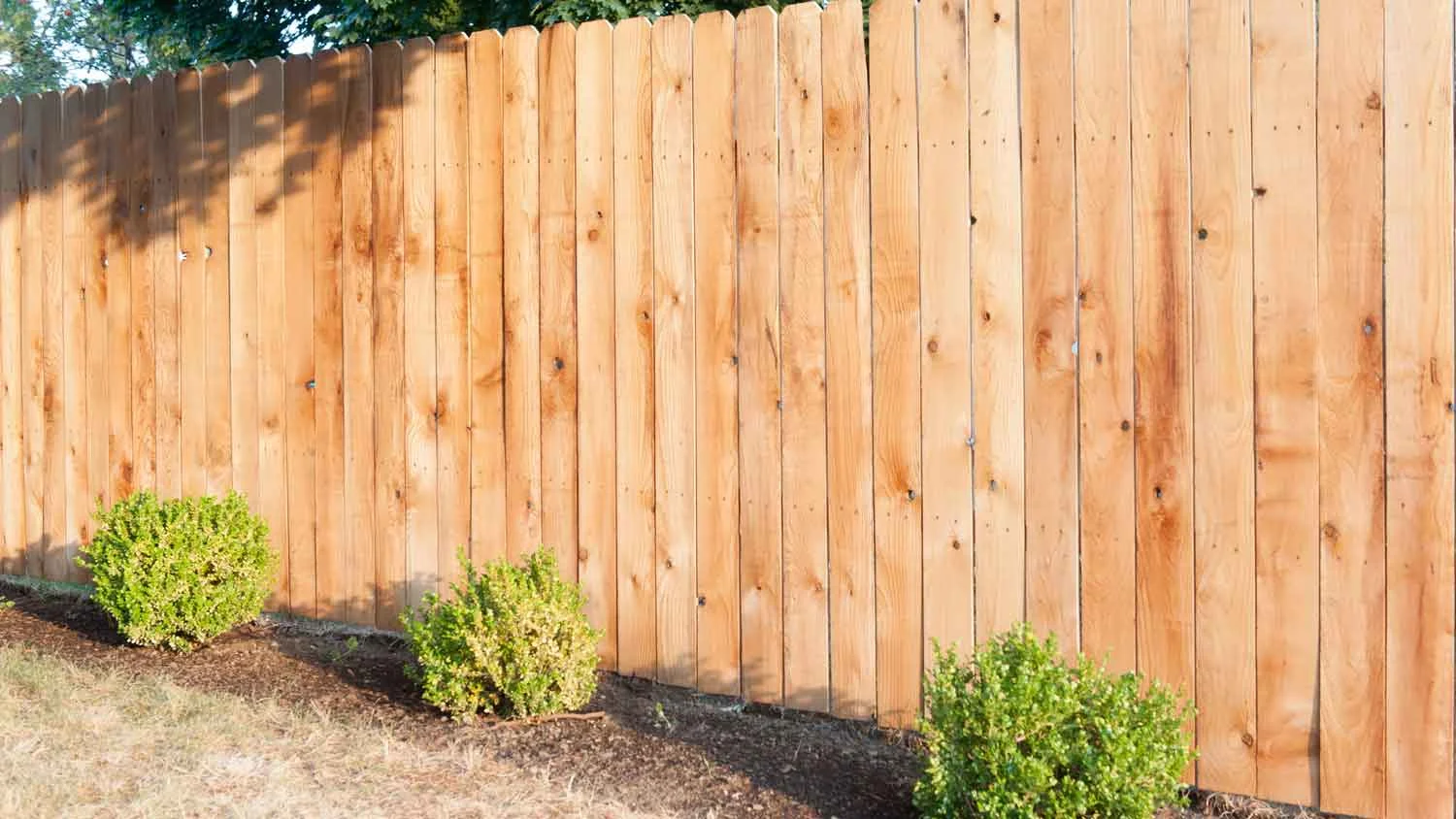 Cedar privacy fence installation