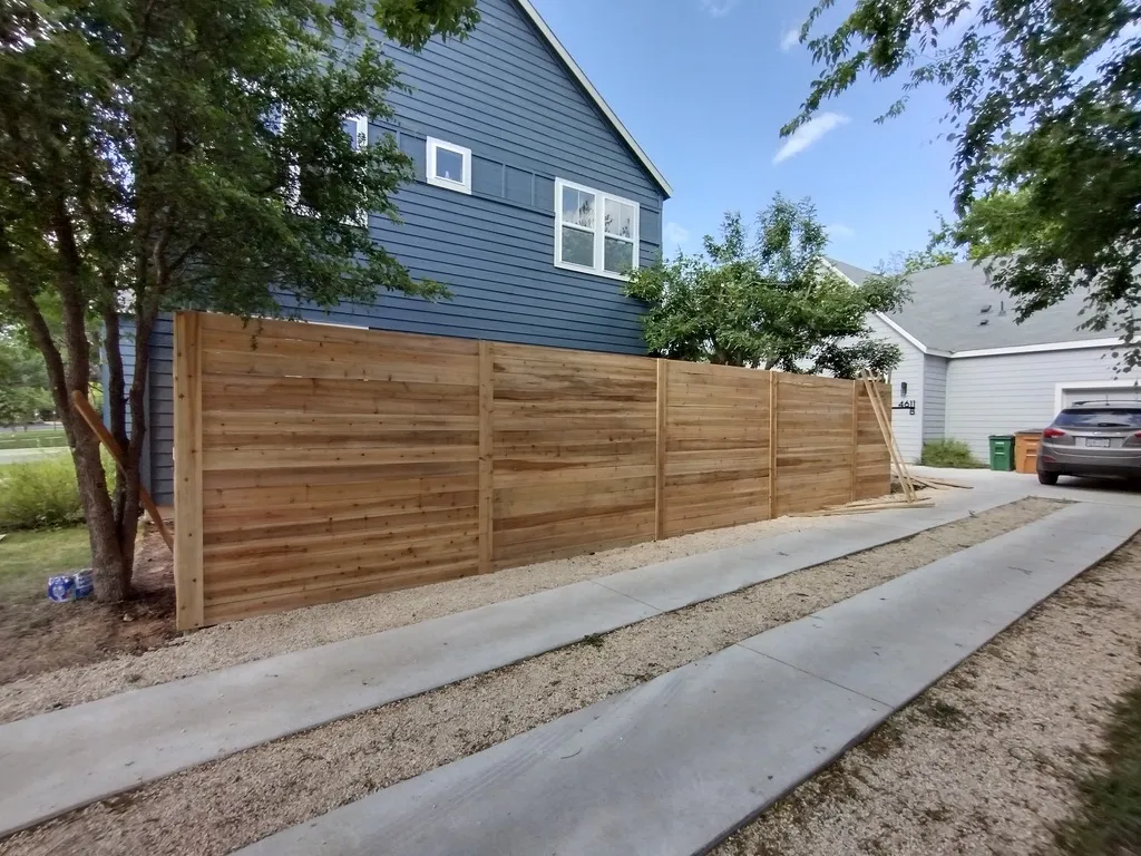 Custom horizontal cedar fence — Lakeway