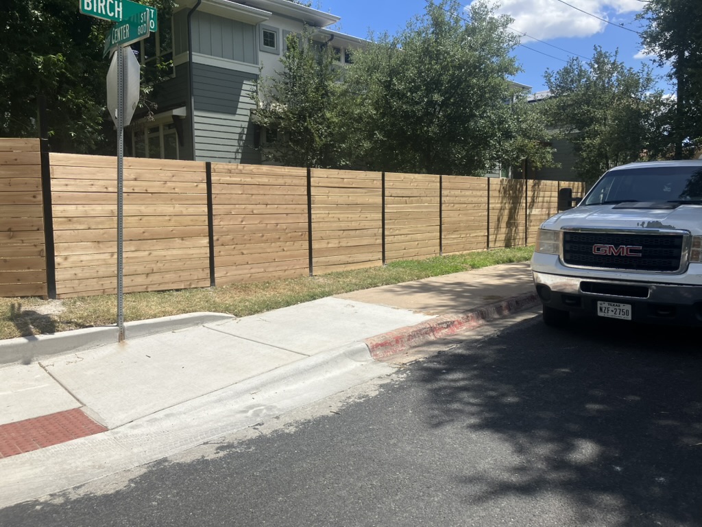 Cedar Horizontal Fence - Bee Cave