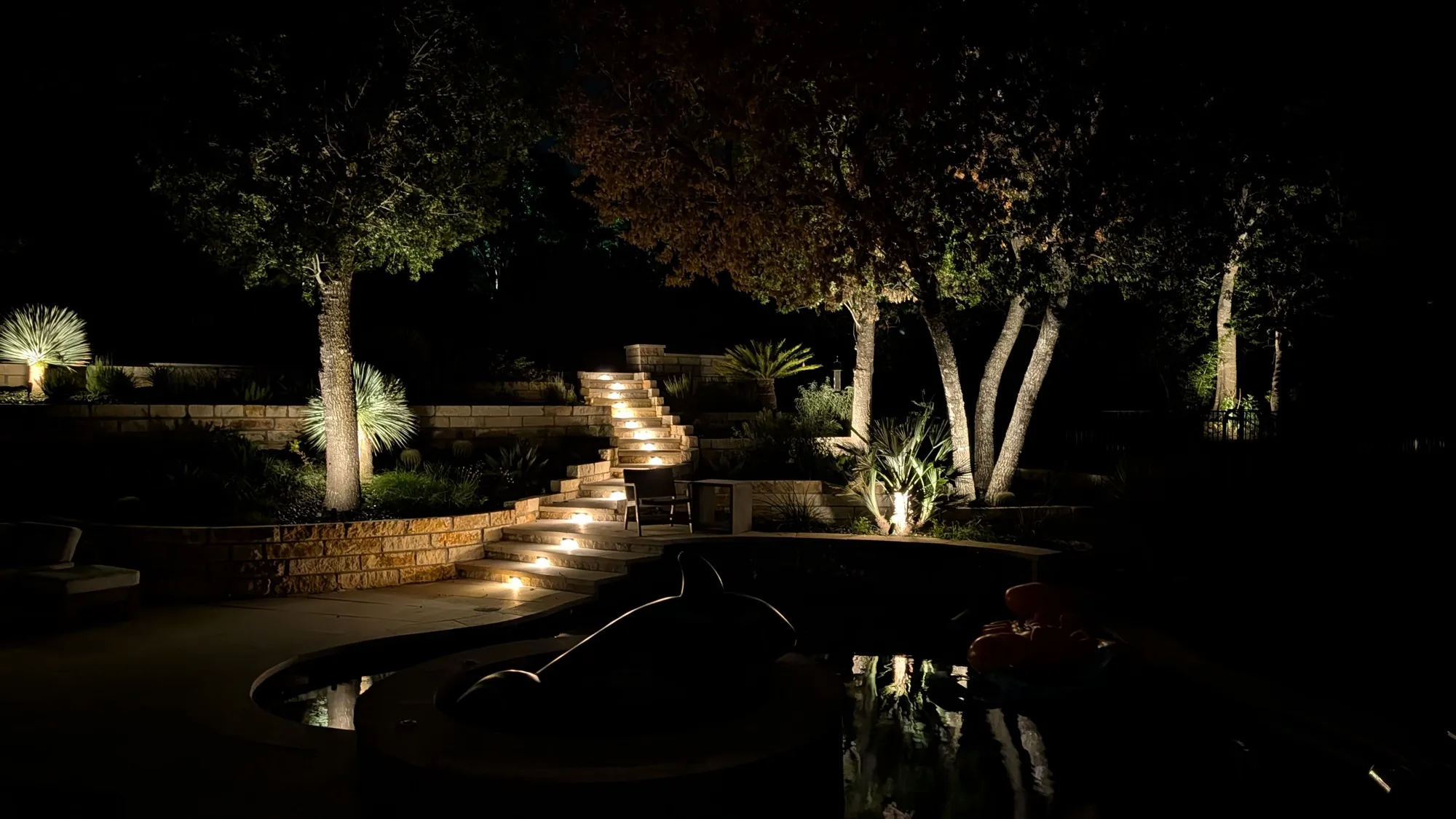 Landscape Lighting at Night — West Lake Hills