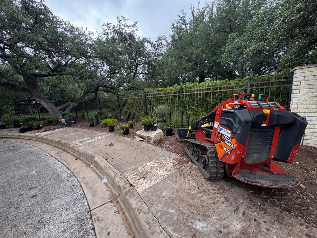 Fairfield Innovations operating excavation equipment on a residential site in Austin, TX