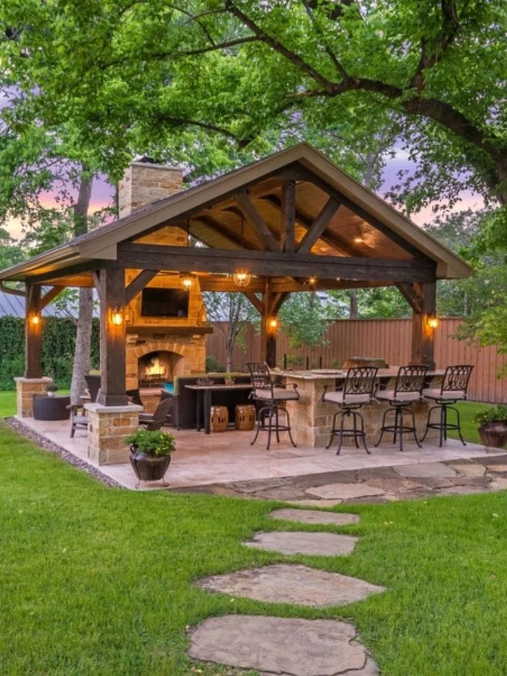 Gable patio cover in Central Texas