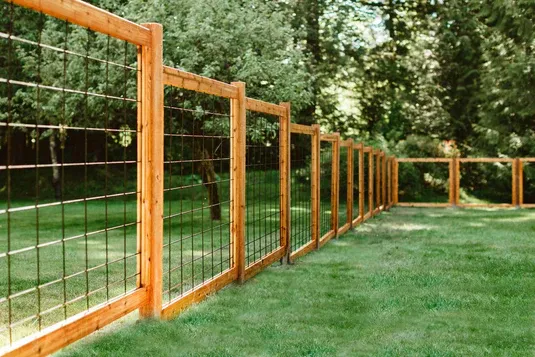 Hog wire fence installation