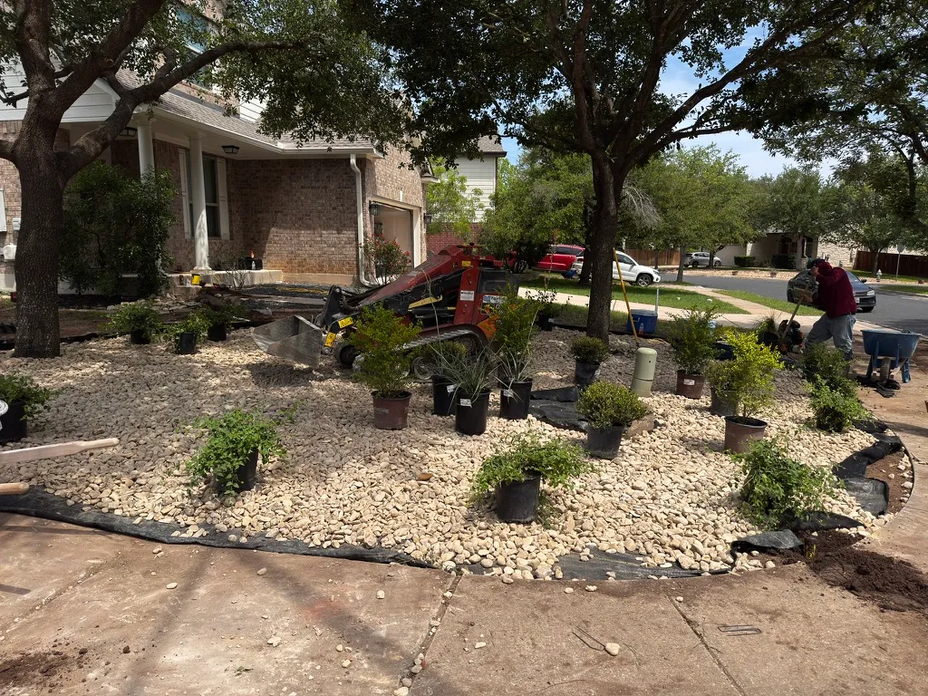 Front Yard Install in Progress — Austin