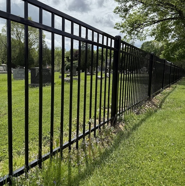 Modern metal fence installation