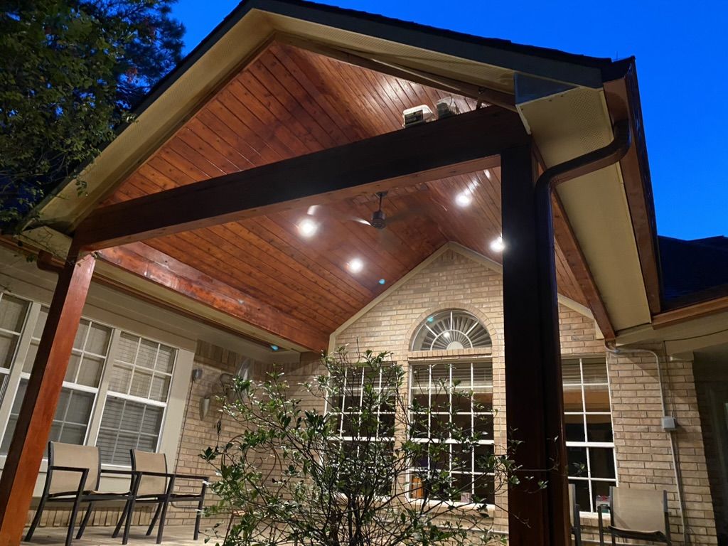 Tongue and groove cedar ceiling