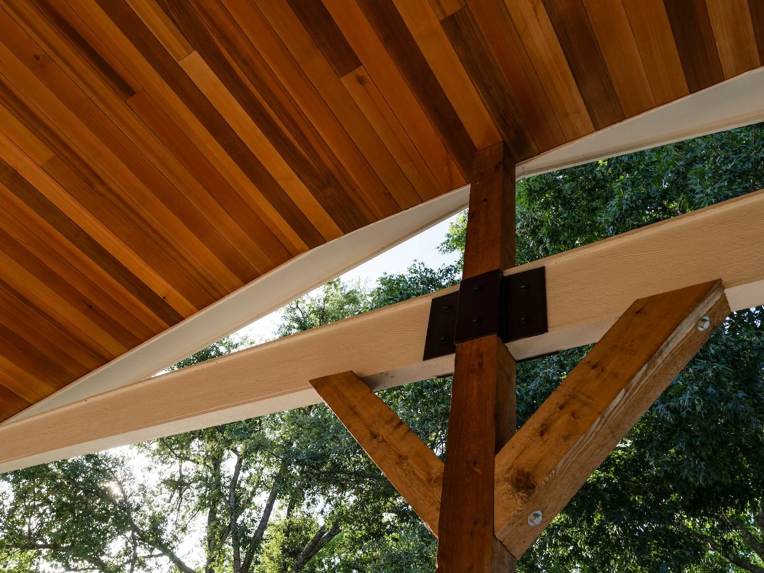 Finished tongue and groove ceiling