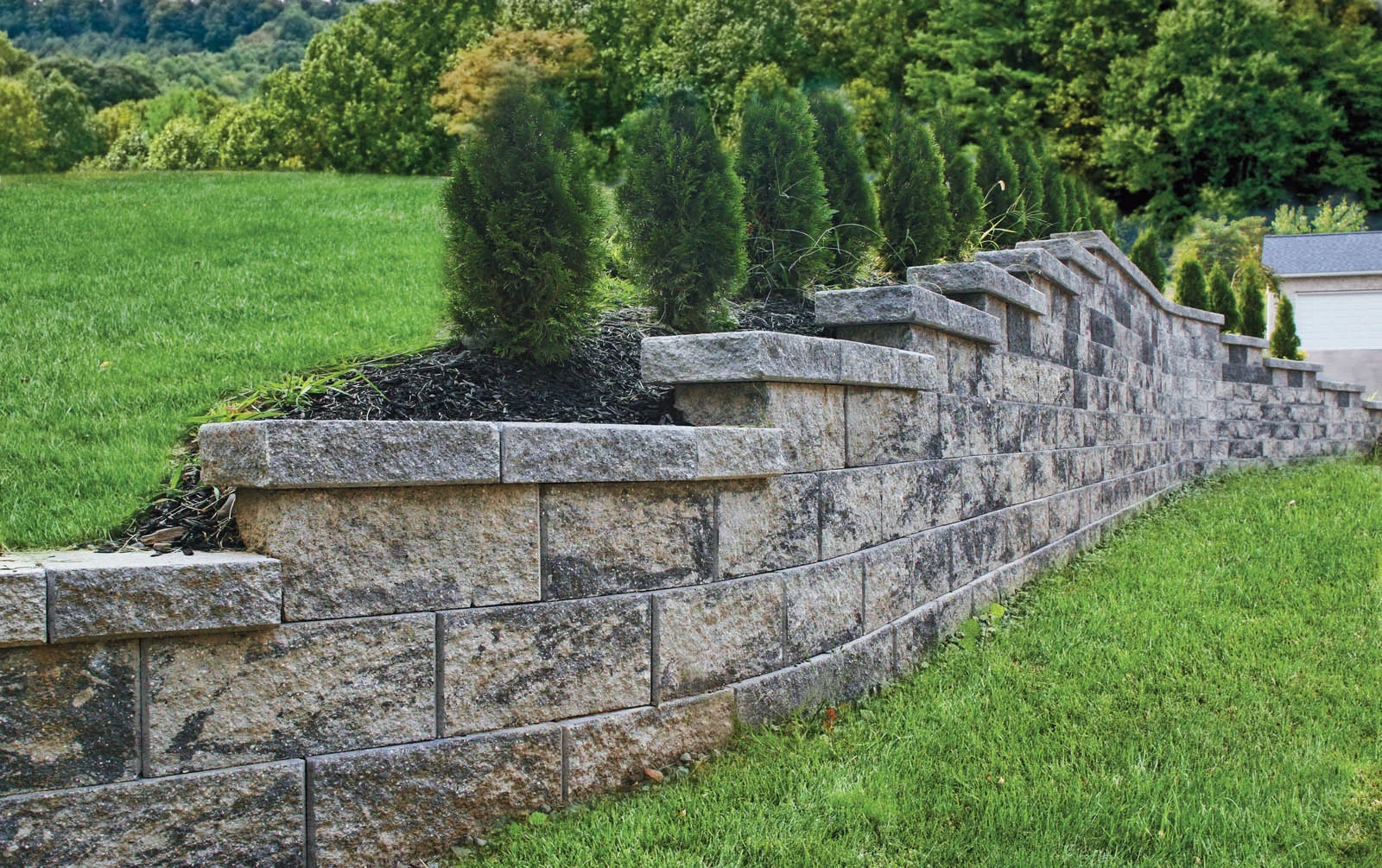 Limestone retaining wall in Austin Texas