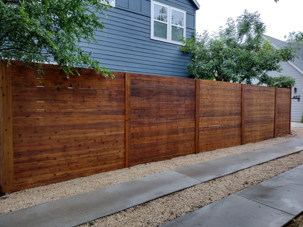 Stained Cedar Fence - Steiner Ranch
