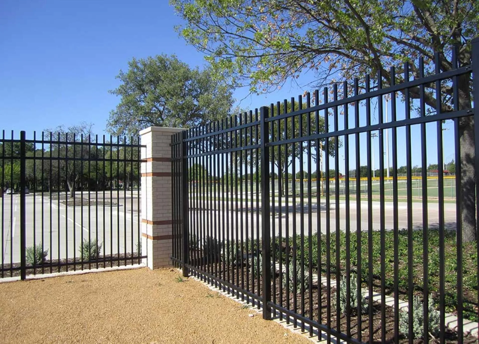 Steel panel fence installation