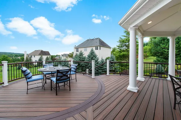 Custom composite deck with railing