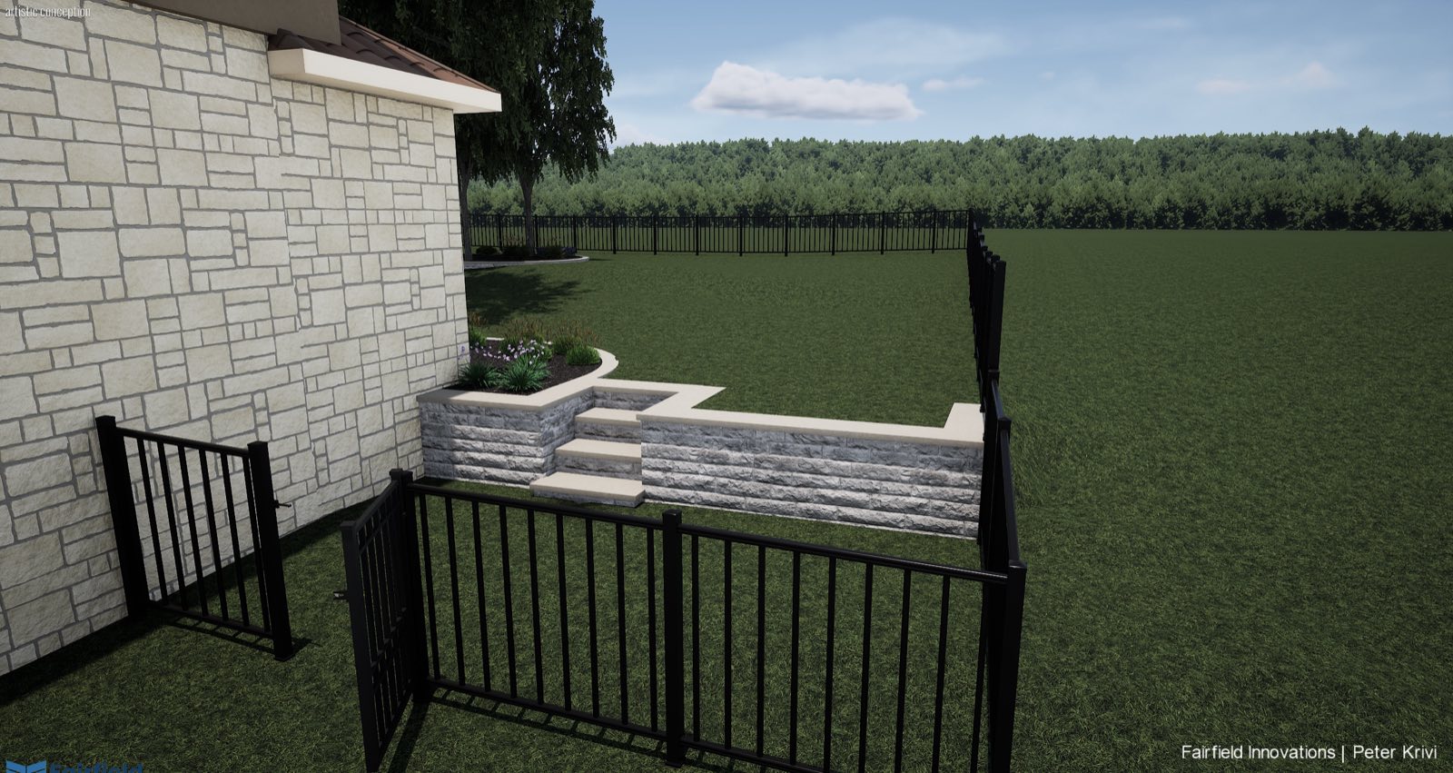 Render: the same corner, wider